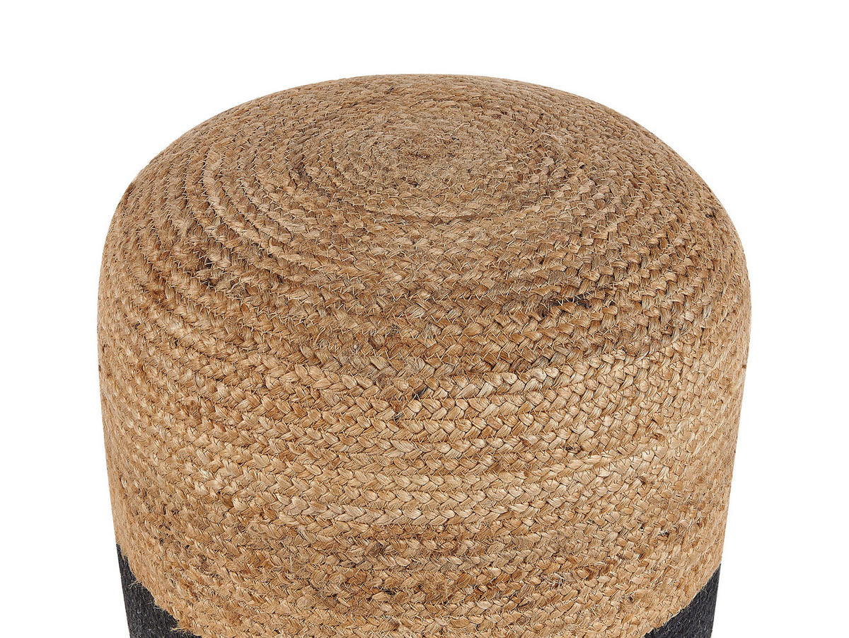 POUF Dalama 46/46/48 cm - Schwarz, Naturmaterialen/Textil (46/48/46cm) - Beliani