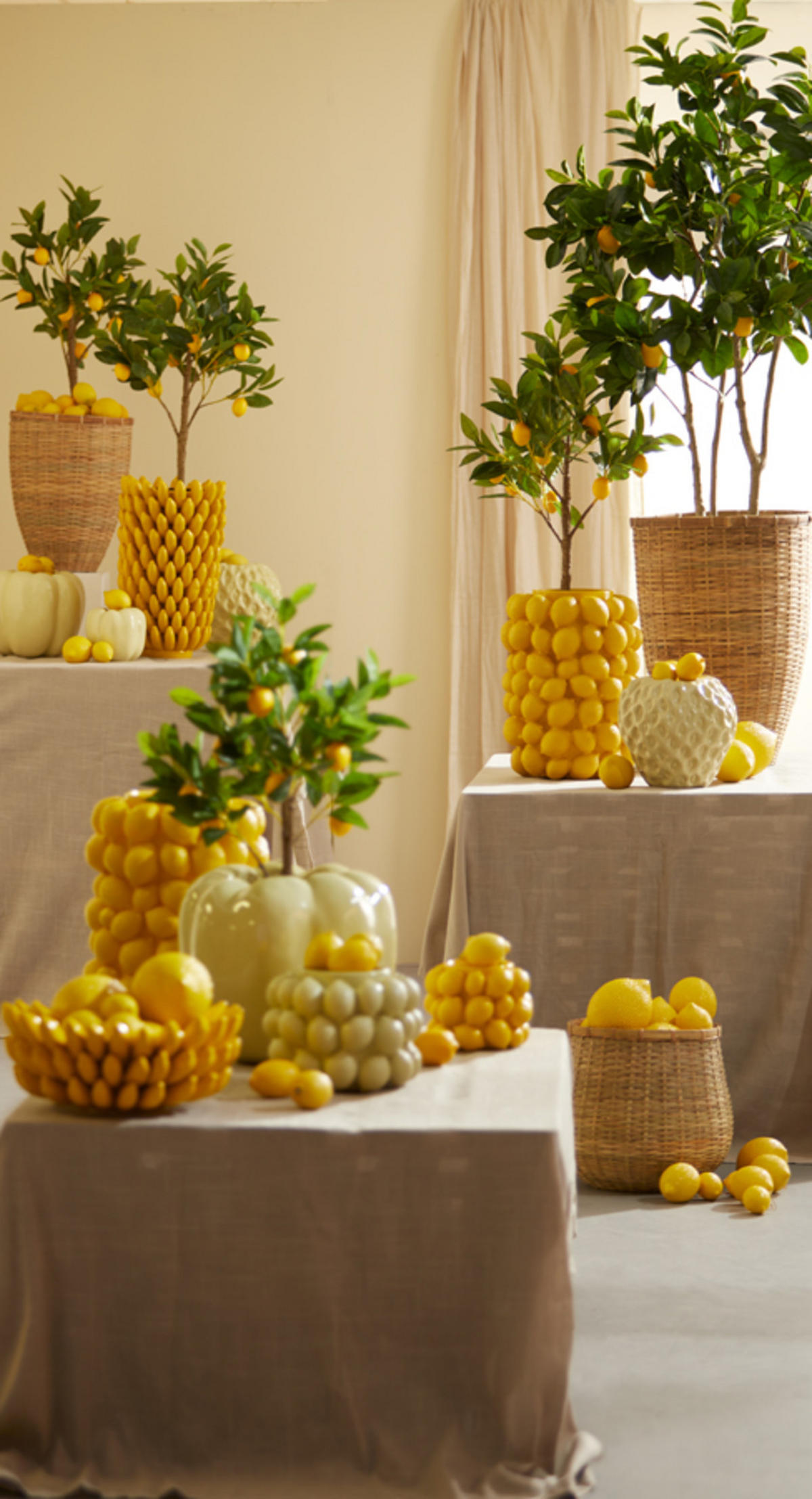 VASE Zita Gelb Ø25/45 cm - Gelb, Keramik (45cm) - Light & Living