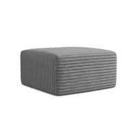 POUF Cord Grau - Dunkelgrau/Schwarz, Holzwerkstoff/Kunststoff (75/37/75cm) - Makamii