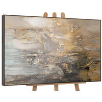 GEMÄLDE Goldene Horizonte II Schattenfugenrahmen Grau 120x80 cm - Grau, Holz (120/80cm) - YS-art gallery