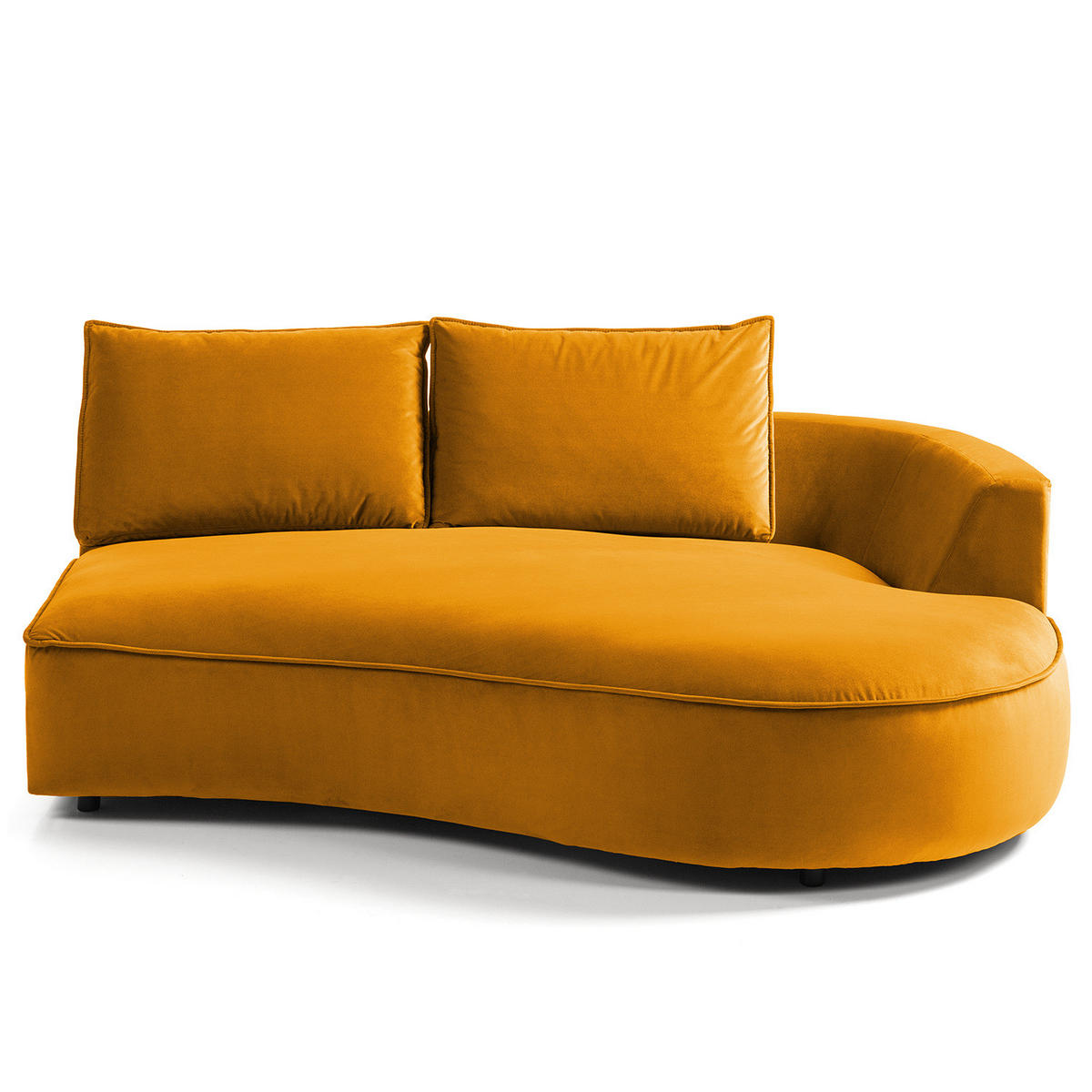 OTTOMANE - modular - Schwarz/Orange, Kunststoff/Textil (196/82/146cm) - home24