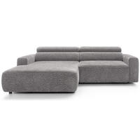 ROHOVÁ pohovka Fando s elektricky výsuvným sedákem, světle šedý ženil, levá - černá/světle šedá, textil/plast (252/182cm) - Selsey
