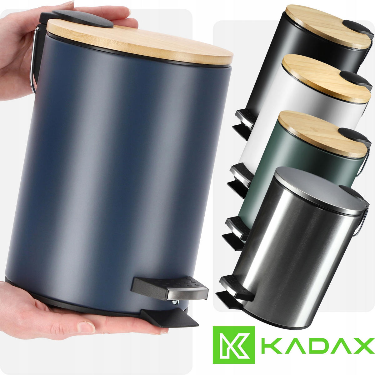 BADEZIMMERKORB marineblau, 3L - Blau, Metall (17/24cm) - KADAX