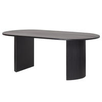 MASSIVER ESSTISCH - Akazie massiv - Schwarz/Akaziefarben, Akazienholz/Holz (100/200/76cm) - home24