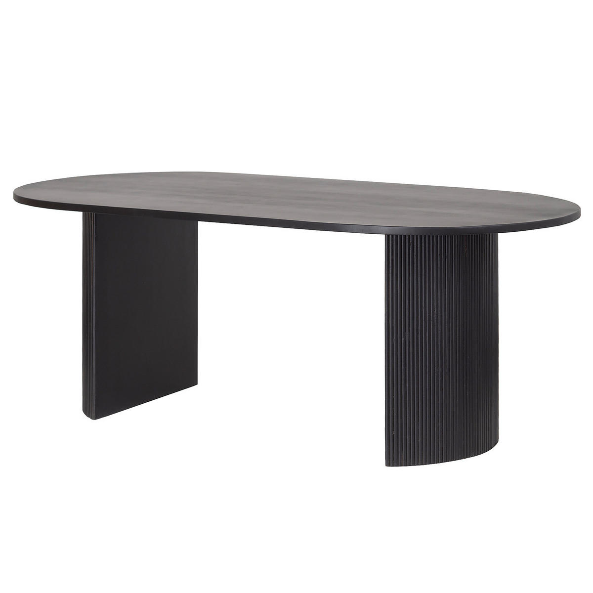 MASSIVER ESSTISCH - Akazie massiv - Schwarz/Akaziefarben, Akazienholz/Holz (100/200/76cm) - home24