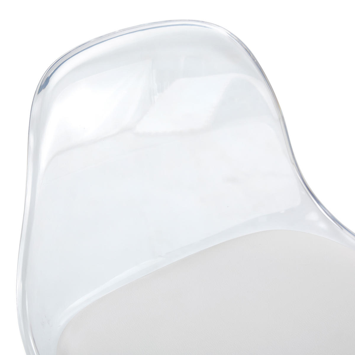 BARHOCKER 2er-Set Transparent und Weiß höhenverstellbar mit Rückenlehne und 360° Drehung - Transparent, Metall (33/82/40.5cm) - PANGIVO