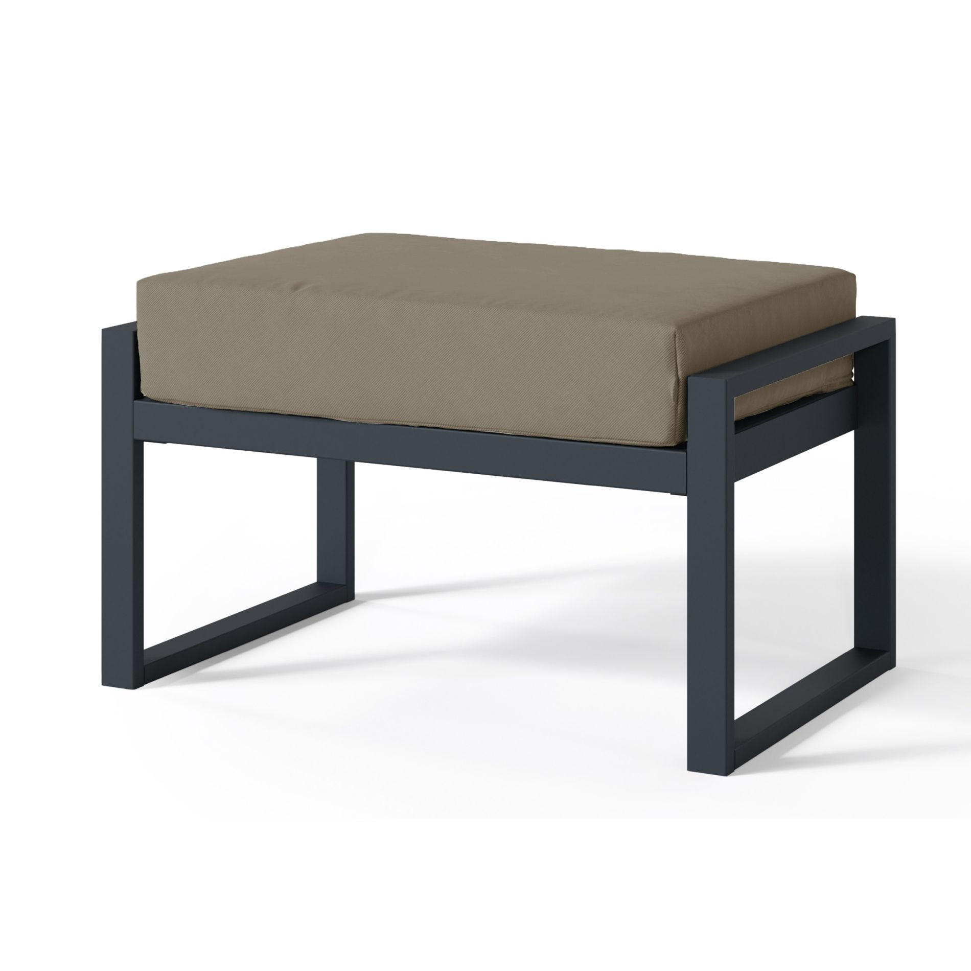 GARTENHOCKER Dywilly Hellbraun/Schwarz mit wasserabweisendem Stoff - Hellbraun, Textil (60/42/45cm) - Selsey