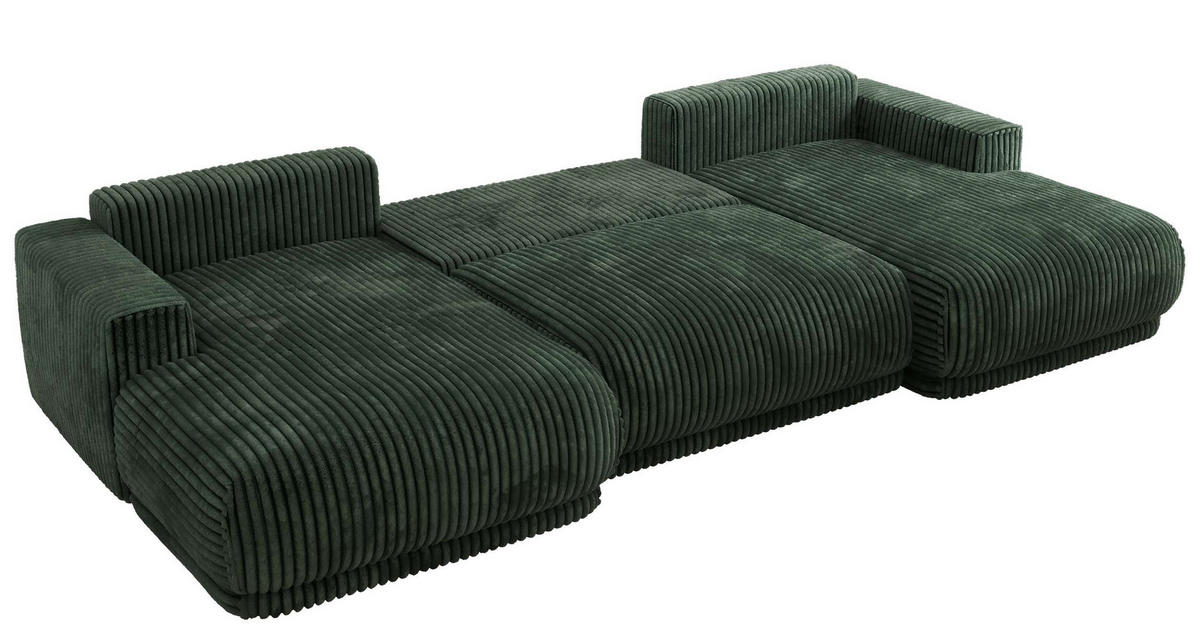 SEDACIA SÚPRAVA RINA U Tmavozelená Menčester - čierna/tmavozelená, textil/plast (360/85/170cm) - MKS