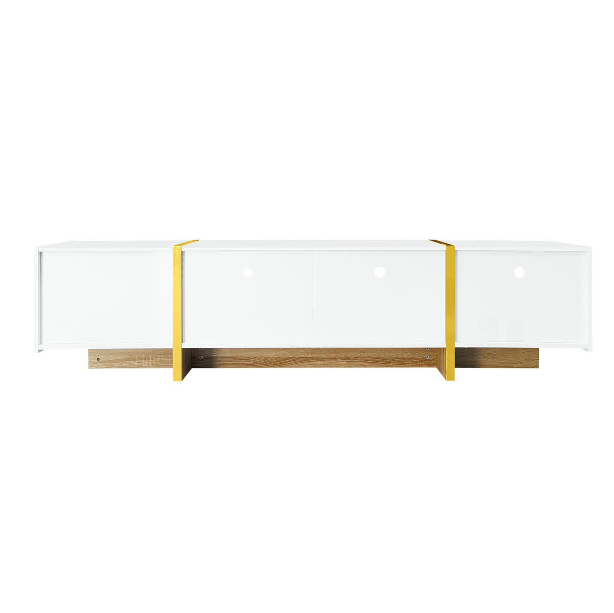 TV-LOWBOARD 190/35/45 cm mit 3 Türen und 2 Schubladen in Weiß - Weiß, Holzwerkstoff (190/45/35cm) - BEAOK
