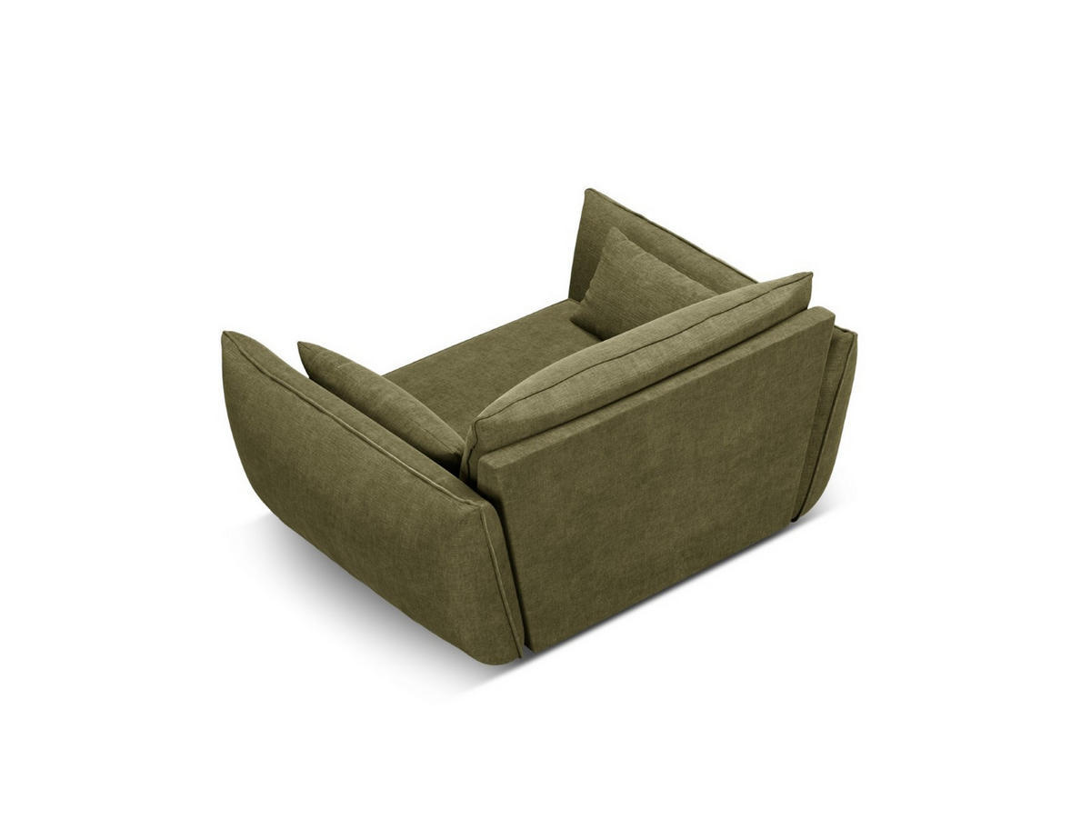SESSEL Kaelle aus Chenille-Stoff grün - Grün, Textil (100/85/128cm) - Micadoni
