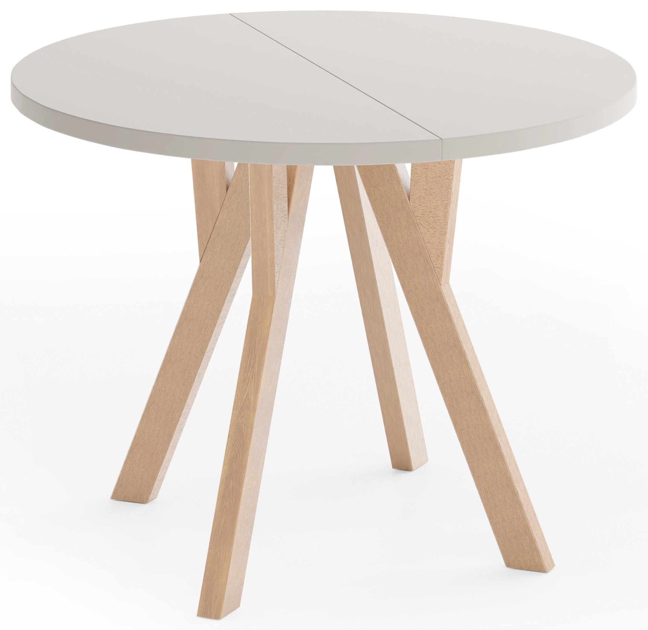 WFL GROUP ESSTISCH Avero runder ausziehbarer, Kiefer weiß 90-190/90/77 cm