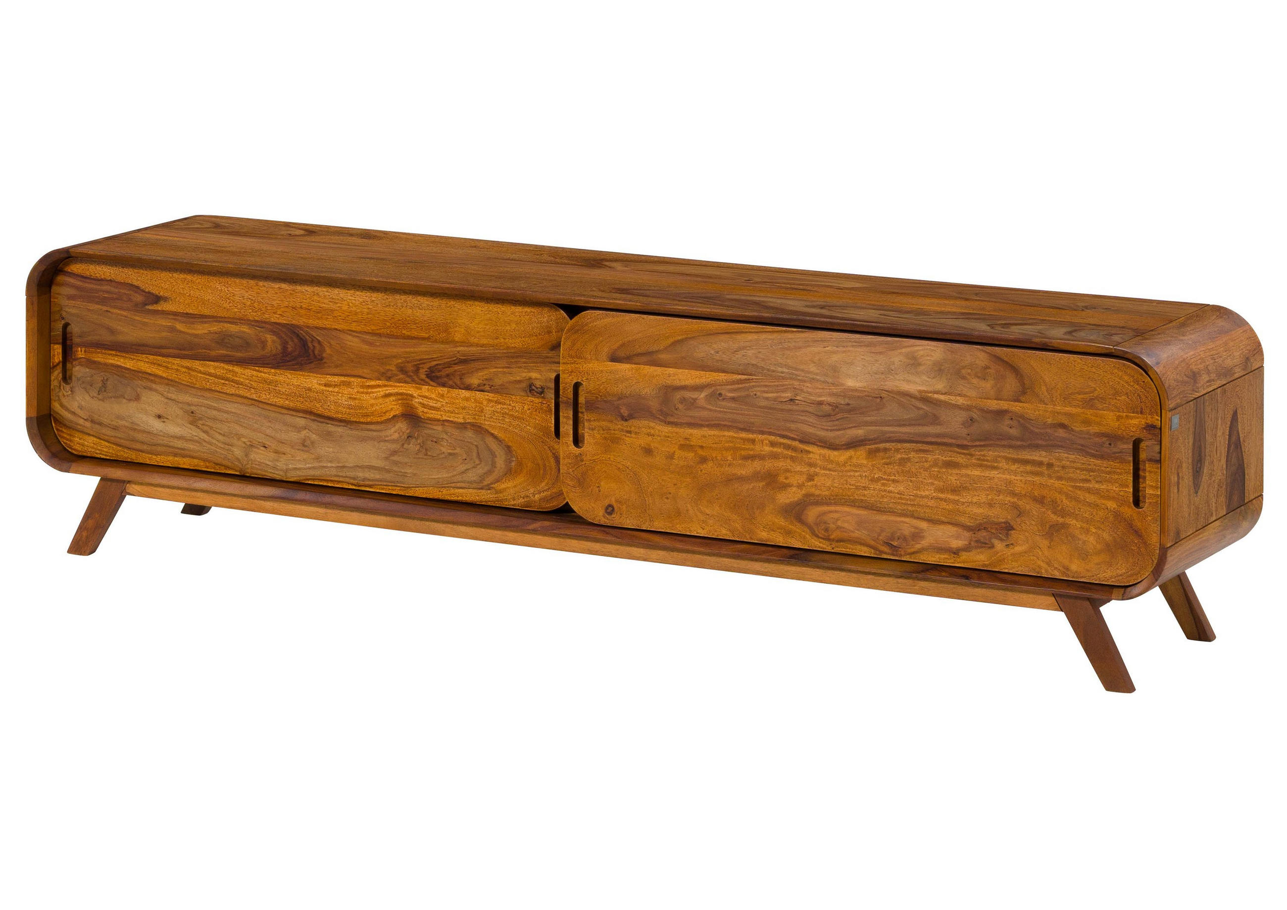TV-BOARD Sheesham 192x40x48 hellbraun lackiert MAILAND #129 - Braun, Holz (192/48/40cm) - Massivmoebel24