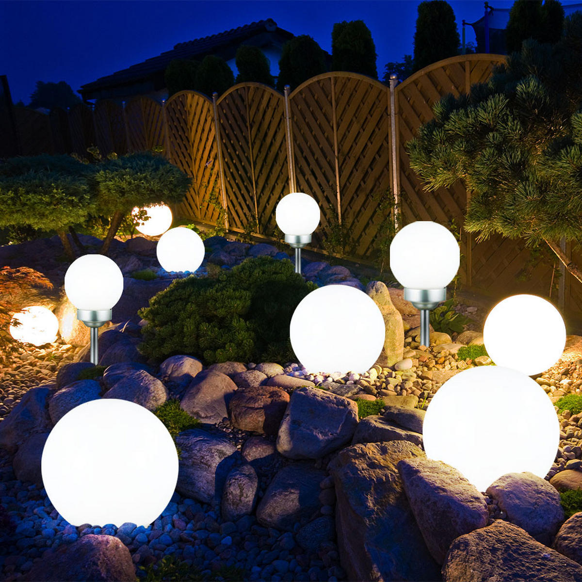 LED AUSSENLEUCHTE Kugel Weiß - Weiß, Kunststoff (15/15/42.5cm)