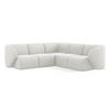 ECKSOFA Bouclé Stoff Weiß - Schwarz/Weiß, Holzwerkstoff/Kunststoff (251/251cm) - Makamii