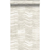 TAPETE Zick-Zack-Mamorstreifen 53 cm x 10.05 m - Beige, Papier (53/1000cm) - Origin Wallcoverings