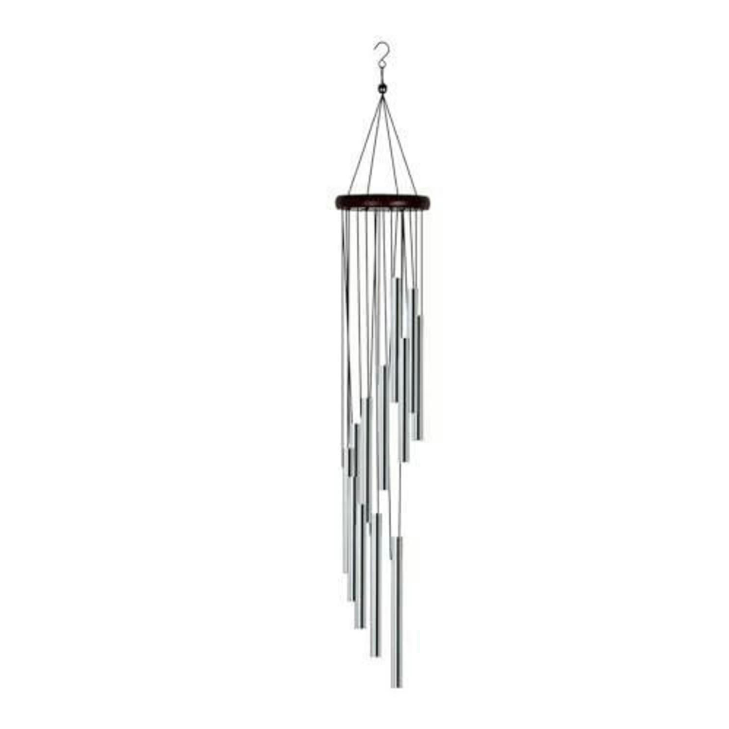 WINDSPIEL Metall Silber mit 12 Röhren - Silberfarben, Metall (60/8.5/1cm)