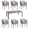 GARTENGARNITUR Anthrazit, Grau 7-teilig-Set - Anthrazit/Grau, Metall - MCW