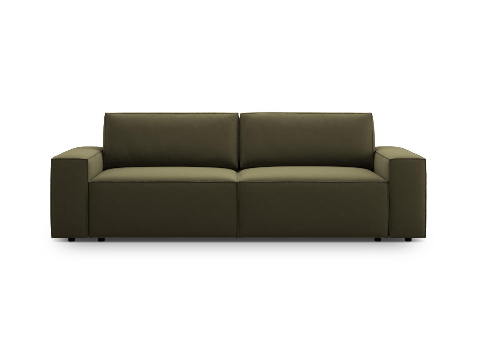 SOFA ausklappbar mit Bettkasten Jodie aus Samt grün 3 Sitzplätze - Grün, Textil (107/86/247cm) - Micadoni