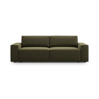 SOFA ausklappbar mit Bettkasten Jodie aus Samt grün 3 Sitzplätze - Grün, Textil (107/86/247cm) - Micadoni