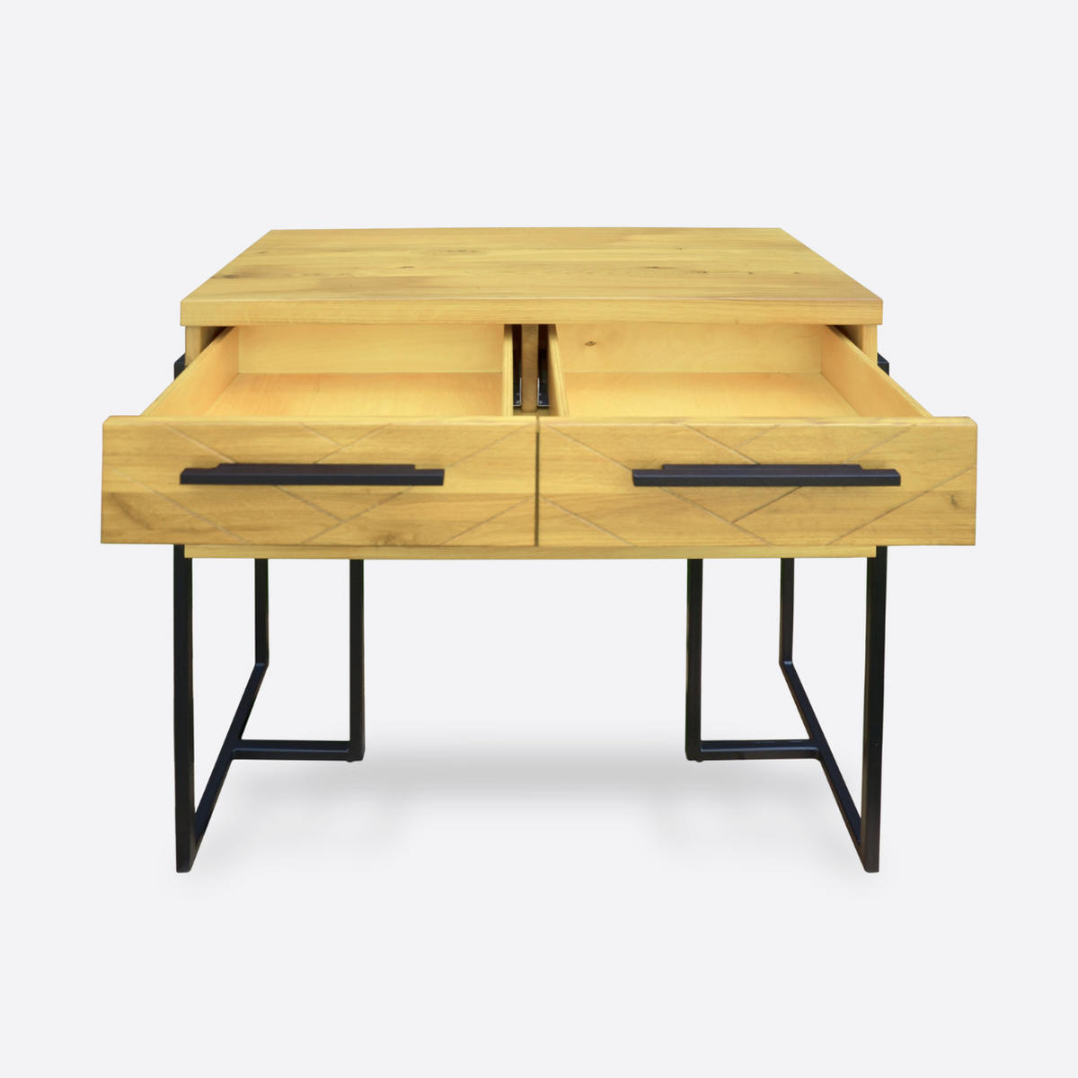 BEISTELLTISCH mit Schubladen im Jodelstil für das Wohn- oder Vorzimmer CARIN - Eichefarben, Holz (100/90/40cm) - Rawood Furniture
