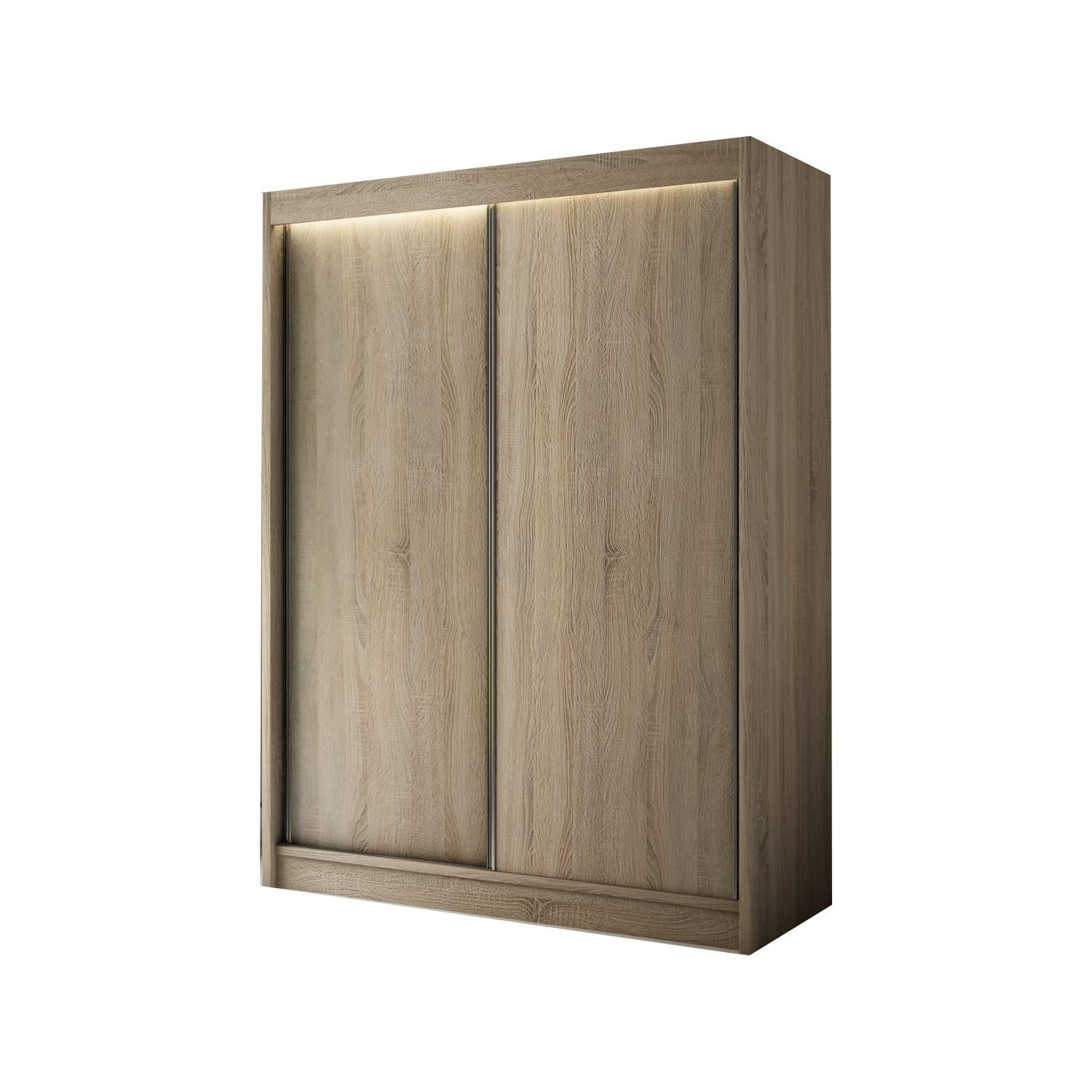 SCHIEBETÜRENSCHRANK BERGA - Sonoma Eiche, Holzwerkstoff (120/215/61cm) - Meblini