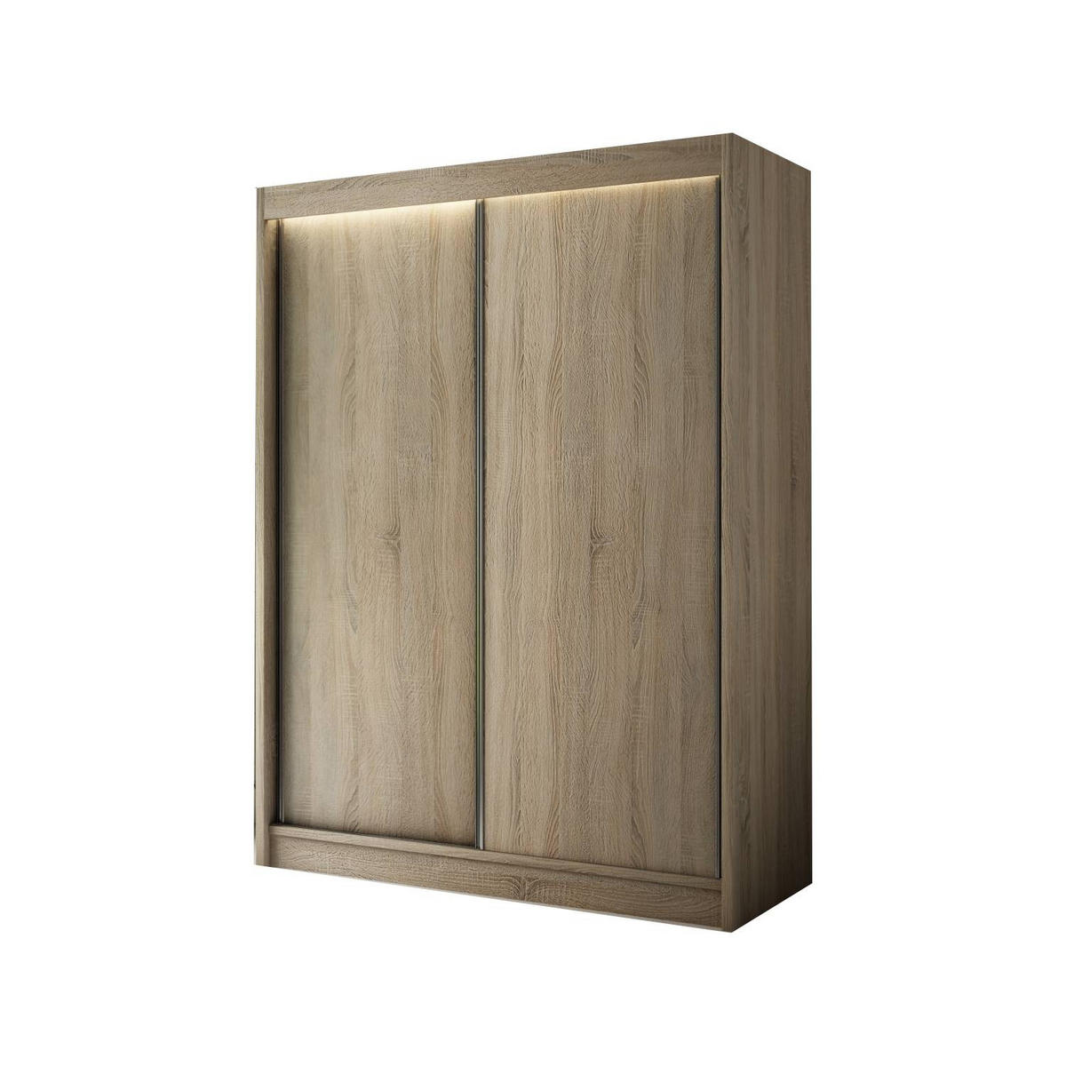 SCHIEBETÜRENSCHRANK BERGA - Sonoma Eiche, Holzwerkstoff (120/215/61cm) - Meblini