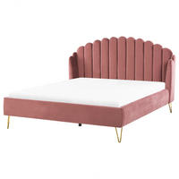 POLSTERBETT 180/200cm Rosa Ambillou - Pink, Textil (180/200cm) - Beliani
