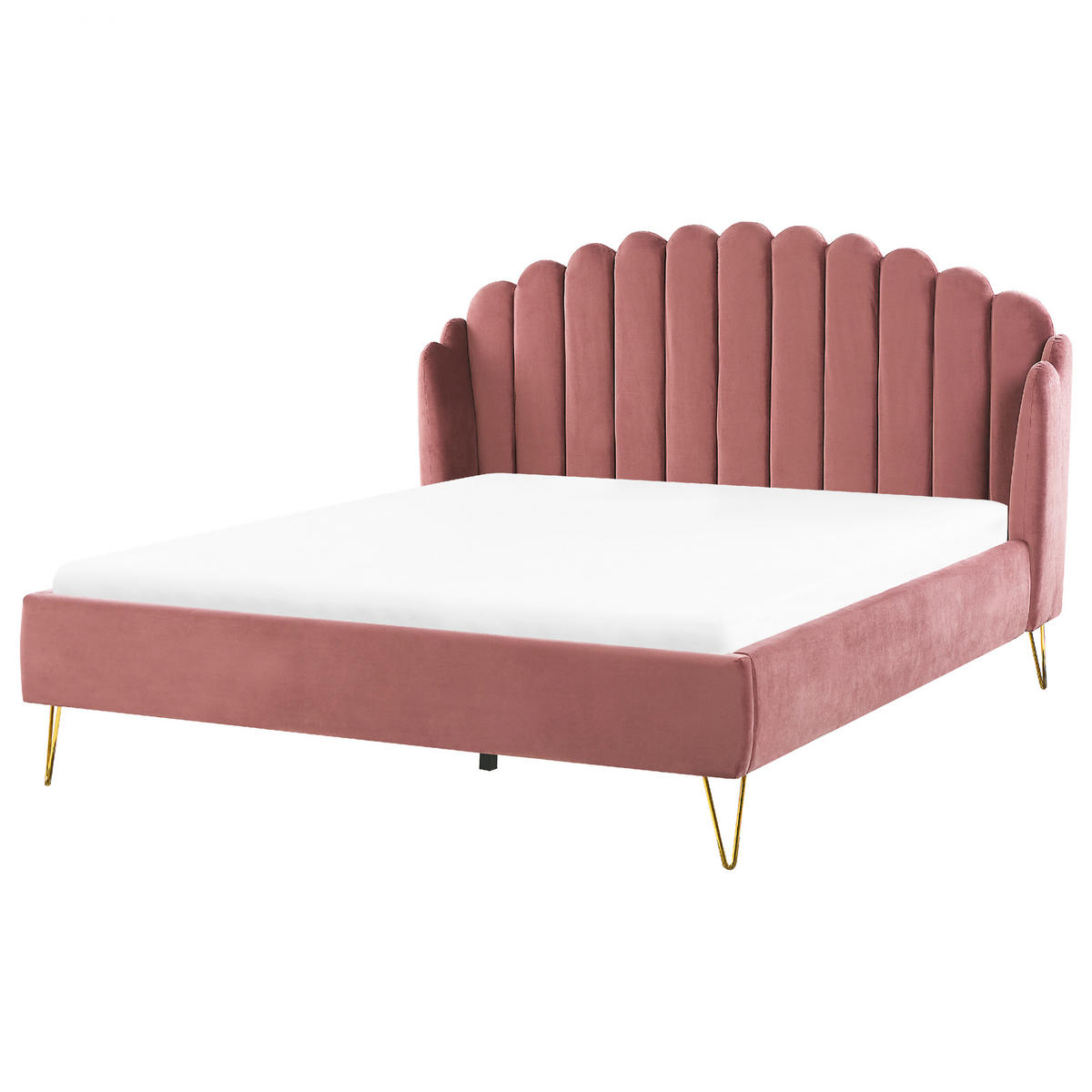 POLSTERBETT 180/200cm Rosa Ambillou - Pink, Textil (180/200cm) - Beliani