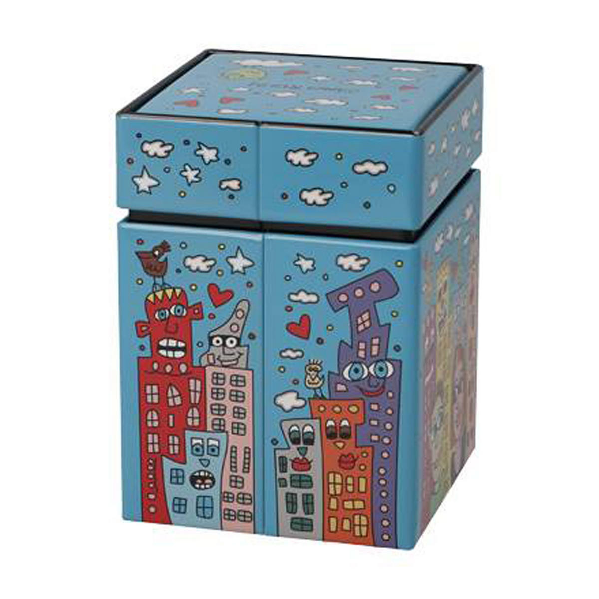 TEEDOSE James Rizzi - Summer in the City, Metall, Bunt, 0.6 L - Multicolor, Metall (7.5/11/7.5cm) - Goebel