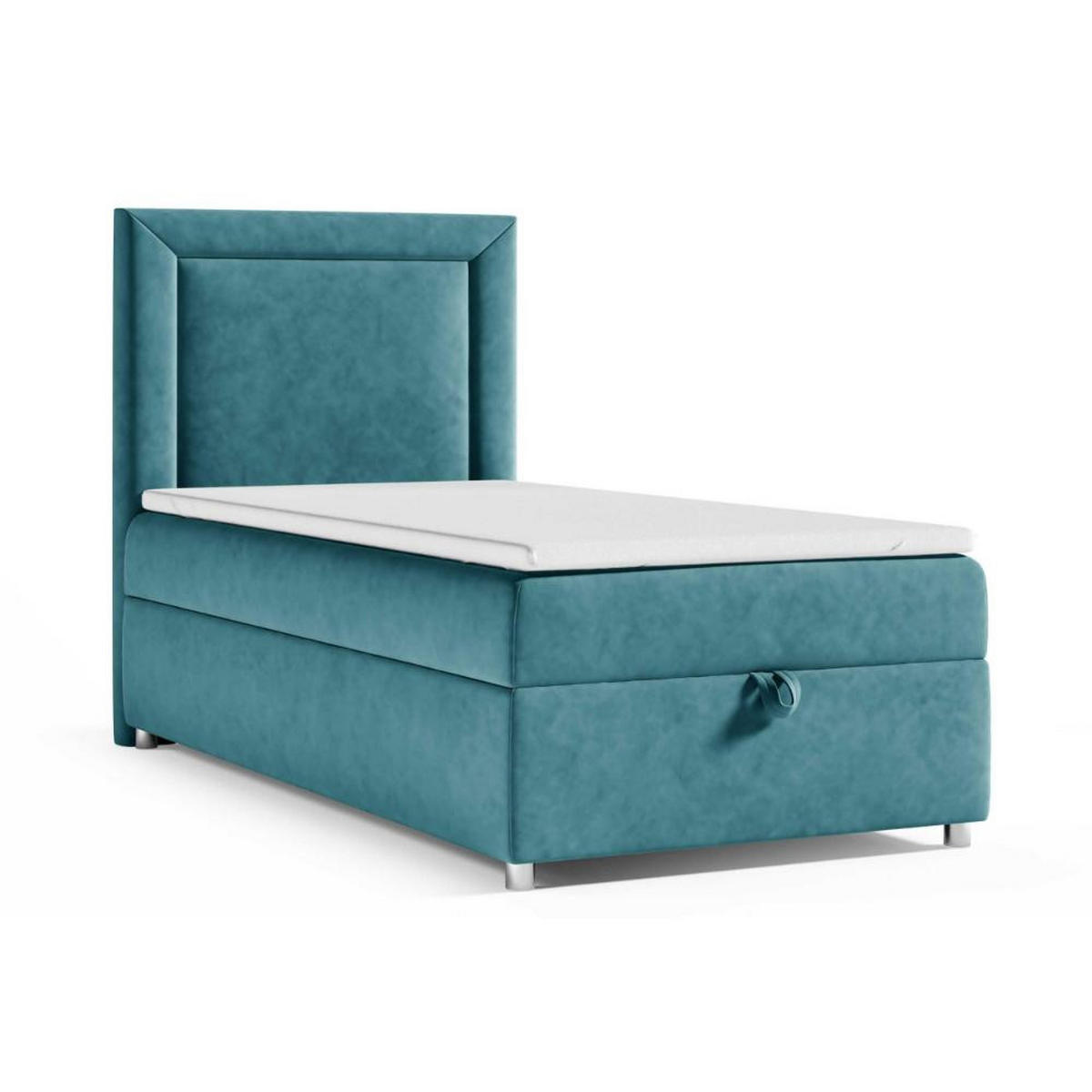 BOXBETT mit Bettkasten Trinity K-3 SINGLE Bonellfederkern inkl. Topper - Hellblau, Holz/Holzwerkstoff (80/200cm) - Best For Home