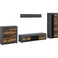 WOHNWAND Jam 35/159/330 cm - Grau, Holzwerkstoff (159/330/35cm) - Xonox