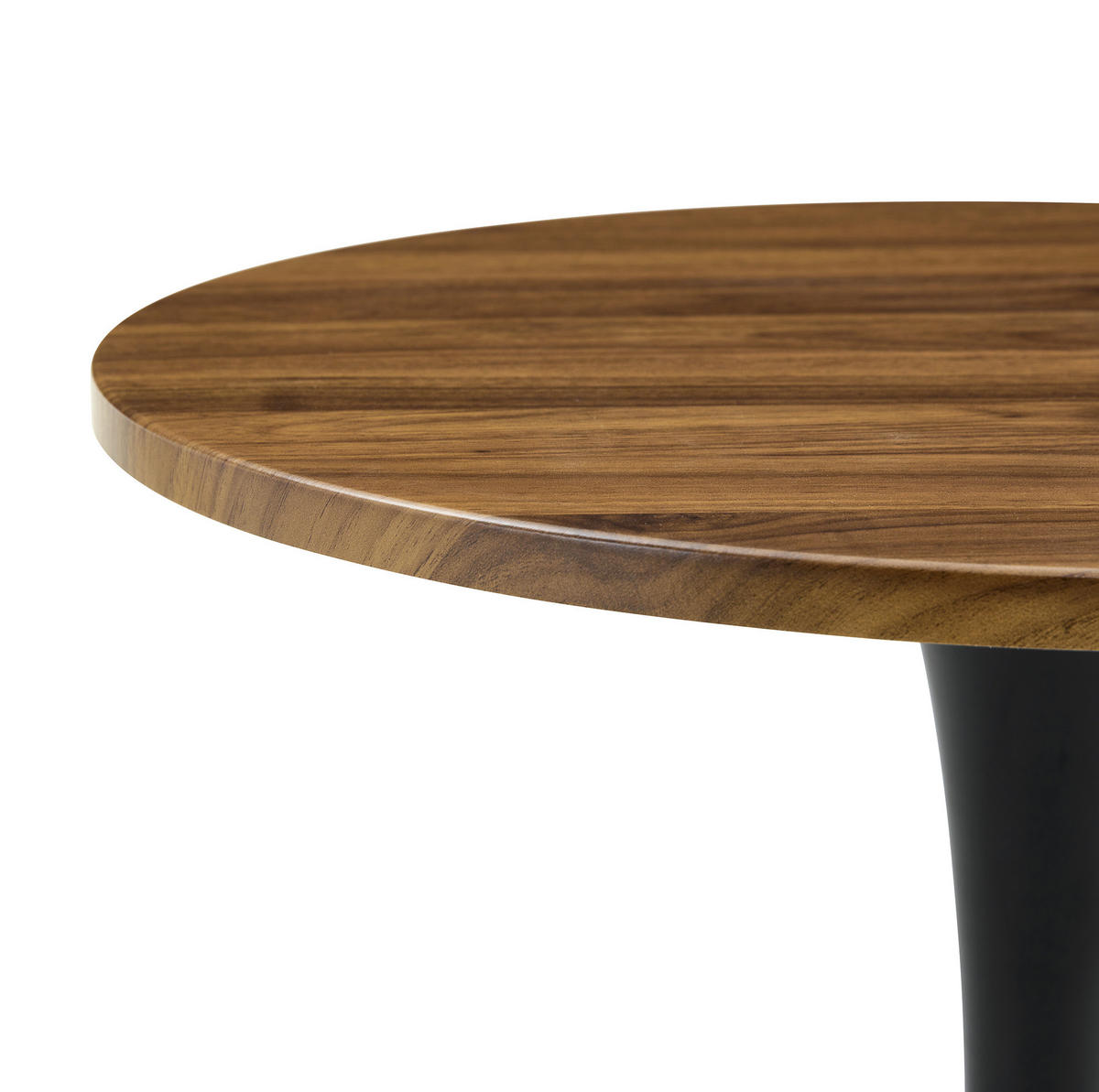 BEISTELLTISCH 60/72 cm in Walnuss-Optik mit schwarzem Metallfuß - Schwarz, Holzwerkstoff (60/60/72cm) - BEAOK