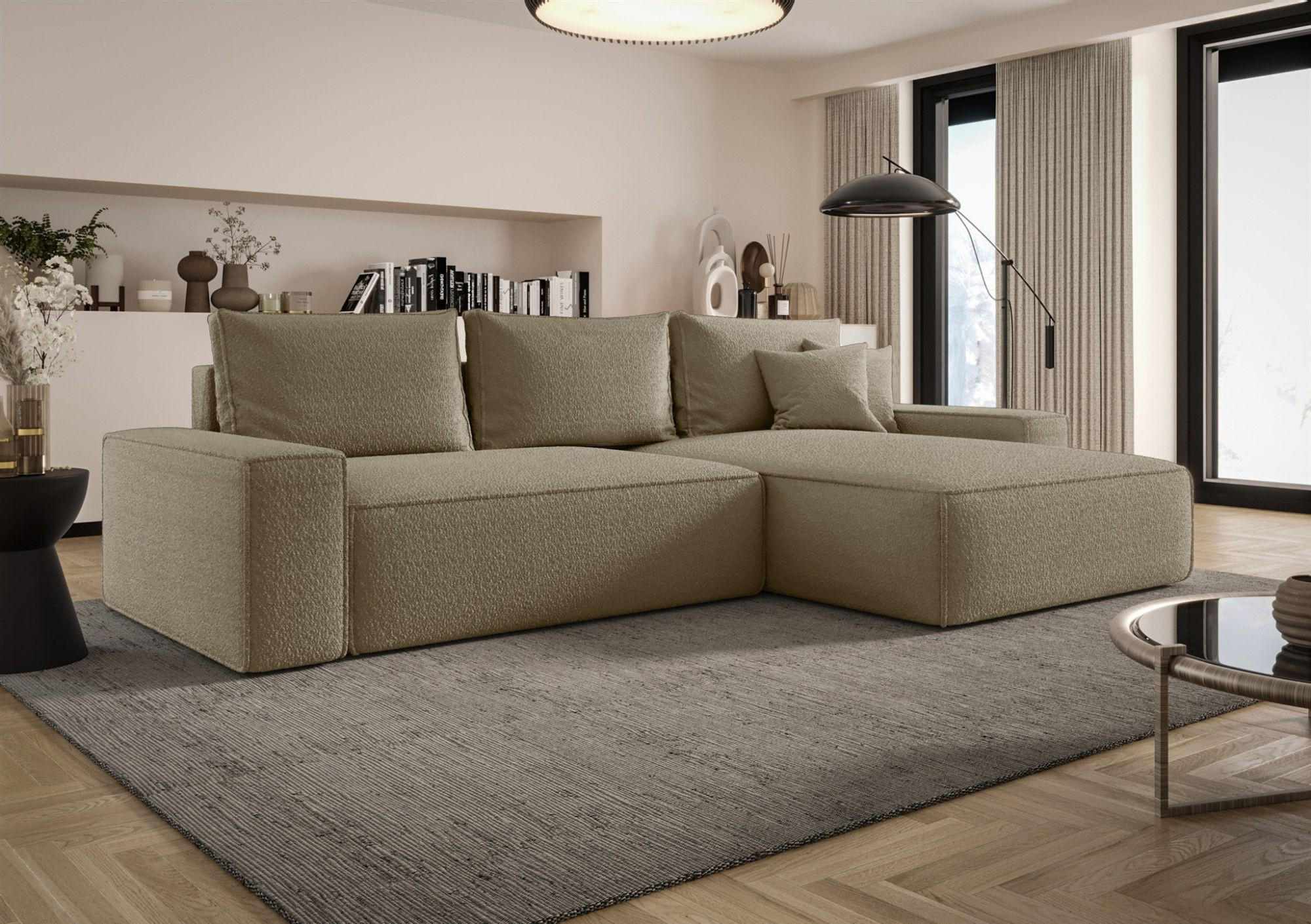 ECKSOFA Walken Mit Schlaffunktion - Braun, Holzwerkstoff/Textil (280/185cm) - Fun Möbel