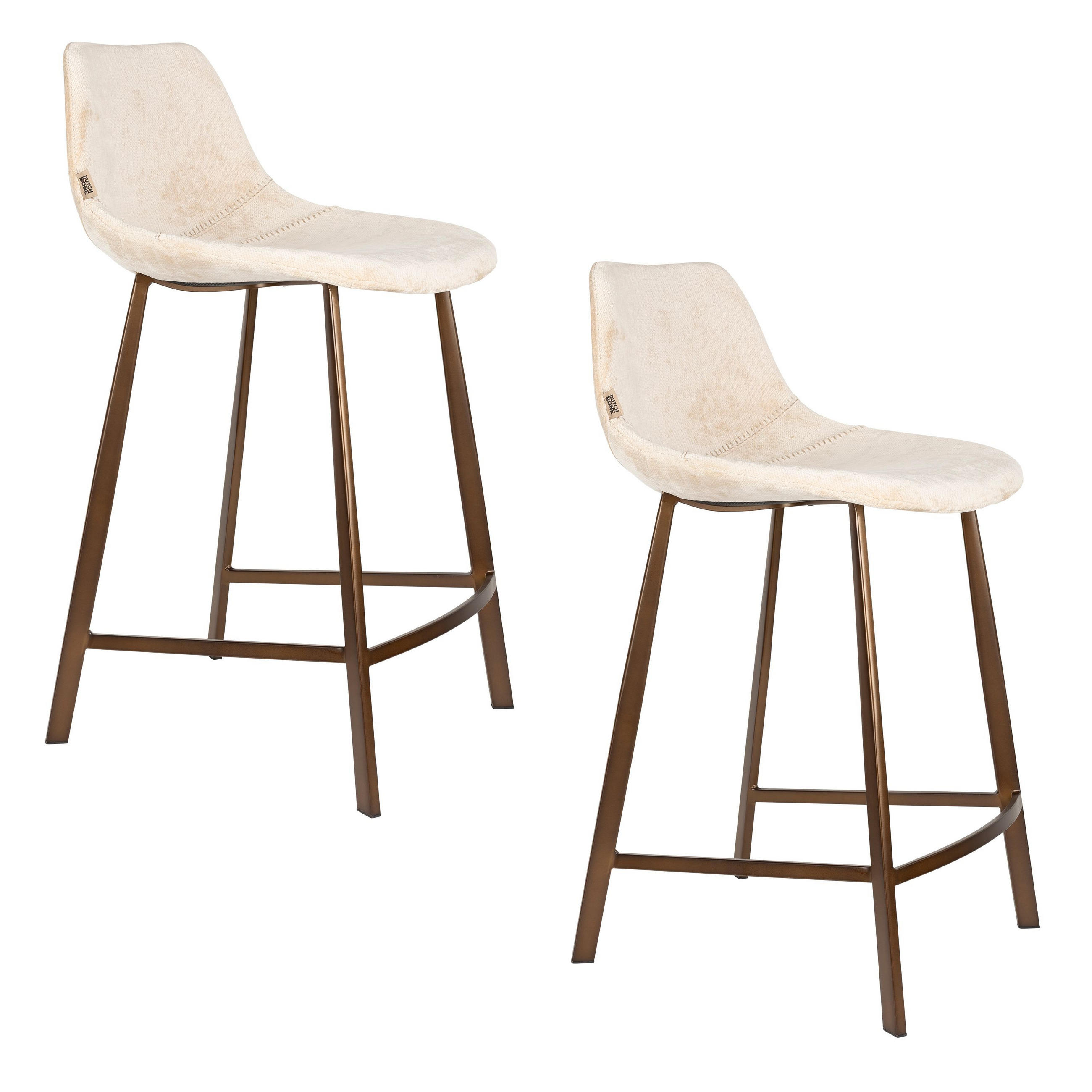 BARHOCKER Franky Rückenlehne 65 cm Beige - 2 er Set - Beige, Kunststoff (45/91/52cm) - Dutchbone