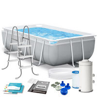 POOL SET 300 x 175 x 80 cm, 4in1 - 26784 - Grau, Textil (300/80/175cm)