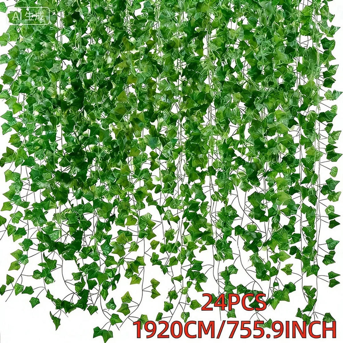 DEKORATIONSGIRLANDE IvyStyle Grün 24-teilig - Grün, Kunststoff (80cm) - Coonoor