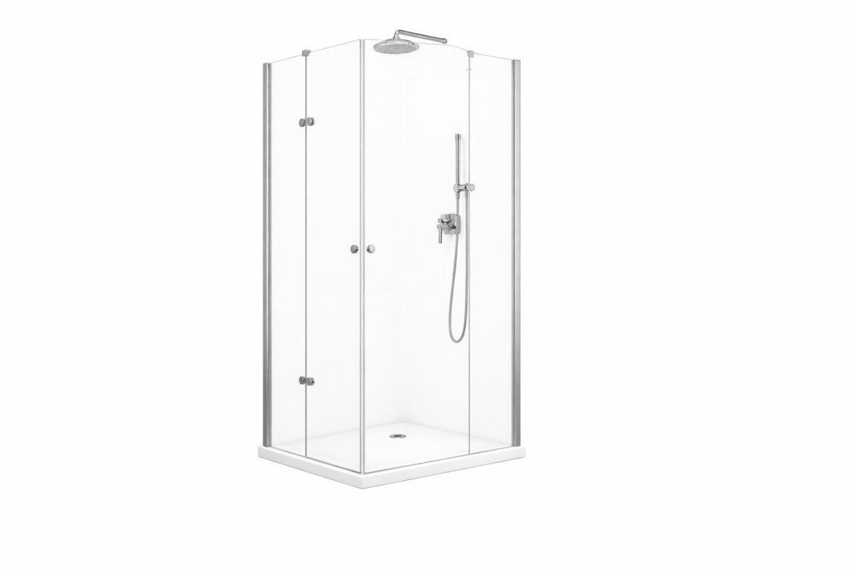 DUSCHKABINE Cornelia 120x90x195cm Eck +DT - Silberfarben, Glas (90/120/195cm) -  Glaswerk Westfalen