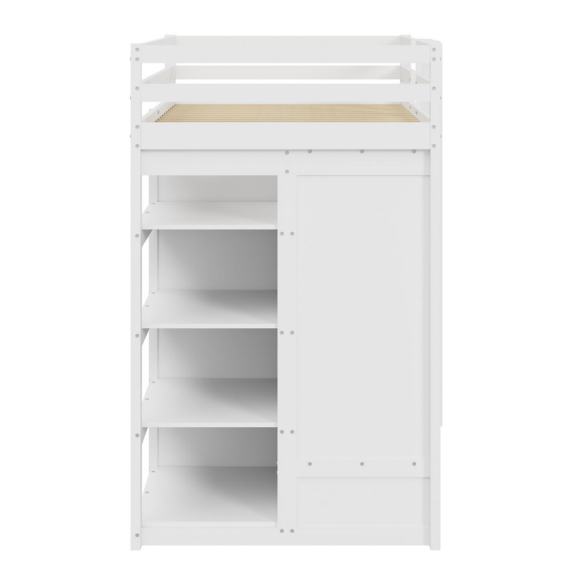 ETAGENBETT 90/200 cm Weiß aus Holz mit Ausziehbett und Kleiderschrank - Weiß, Holz (90/200cm) - Flora Grace