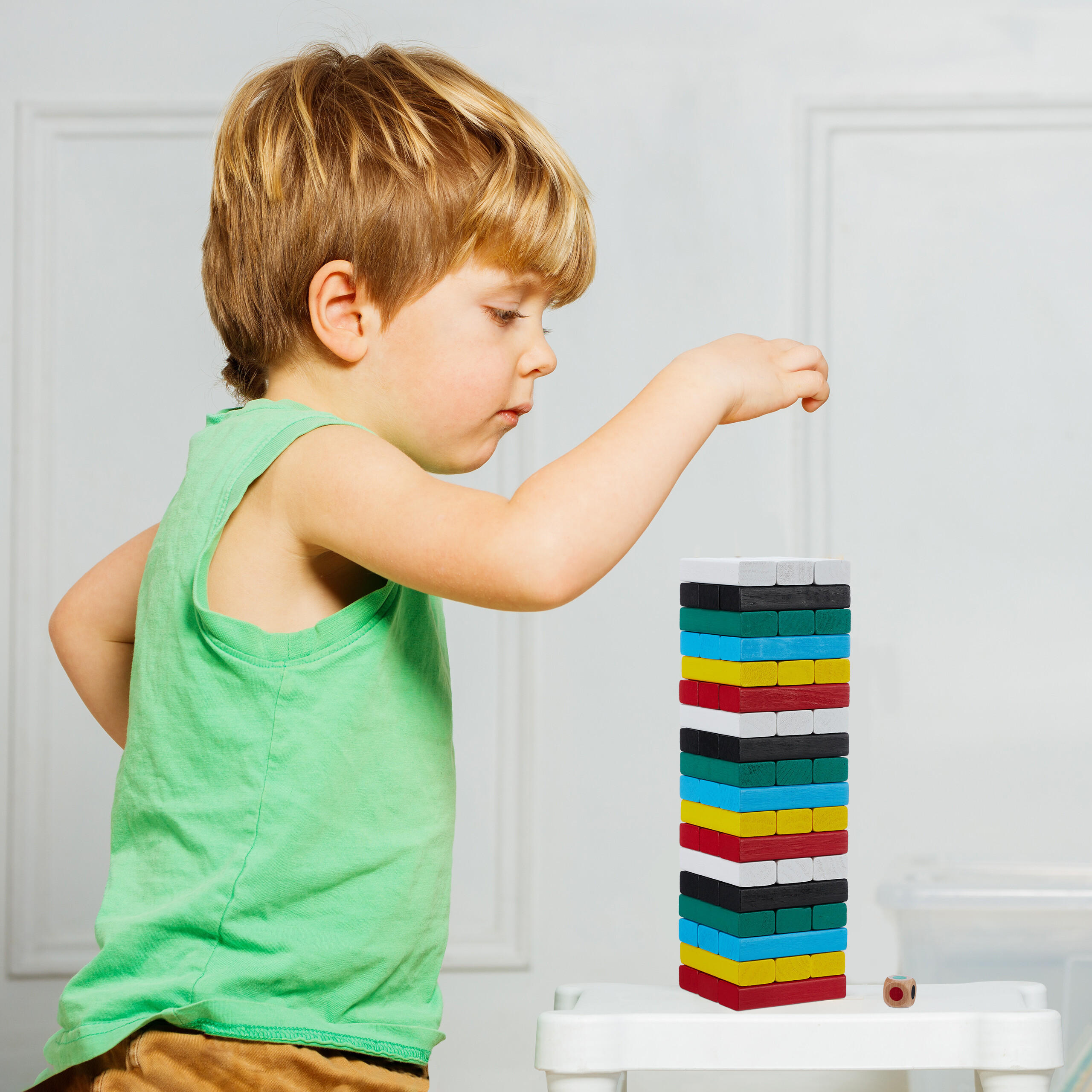 WACKELTURM - Multicolor, Holz (7.5/7.5cm) - Relaxdays