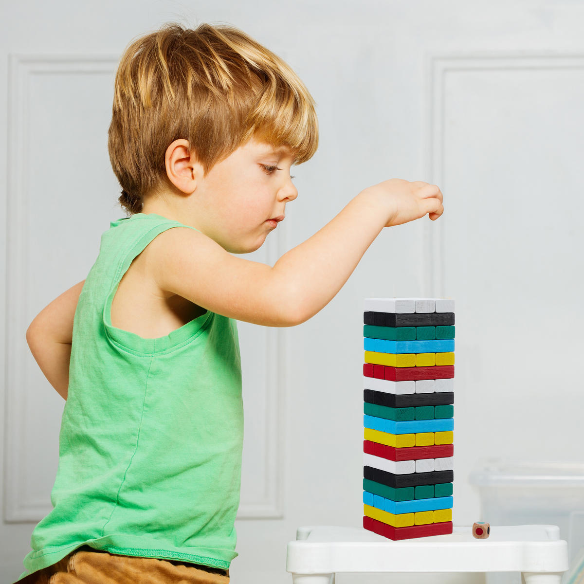 WACKELTURM - Multicolor, Holz (7.5/7.5cm) - Relaxdays