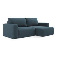 ECKSOFA mit Schlaffunktion rechts Strukturstoff Stoff Blau - Blau/Pink, Kunststoff/Textil (244/149cm) - LaMiaSofa