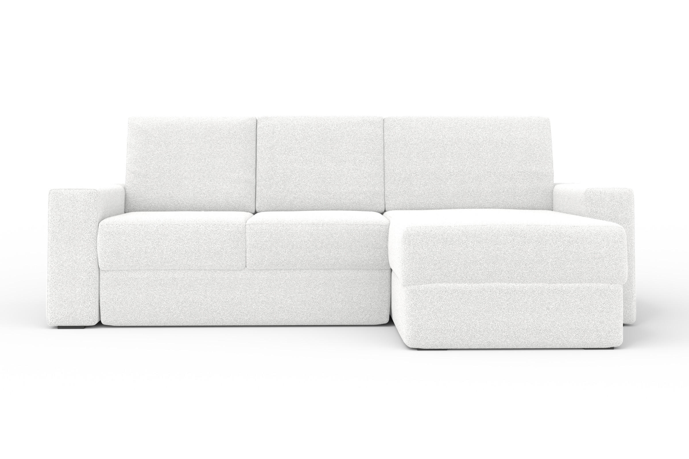 ECKSOFA TOCO L 240x145 cm in Boucle Weiß rechts - Beige, Holz/Holzwerkstoff (240/145cm) - Deine Möbel 24