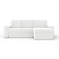 ECKSOFA TOCO L 240x145 cm in Boucle Weiß rechts - Beige, Holz/Holzwerkstoff (240/145cm) - Deine Möbel 24