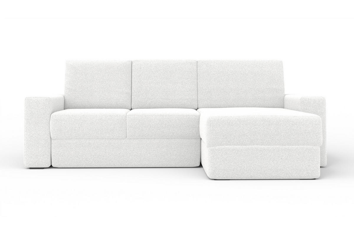 ECKSOFA TOCO L 240x145 cm in Boucle Weiß rechts - Beige, Holz/Holzwerkstoff (240/145cm) - Deine Möbel 24