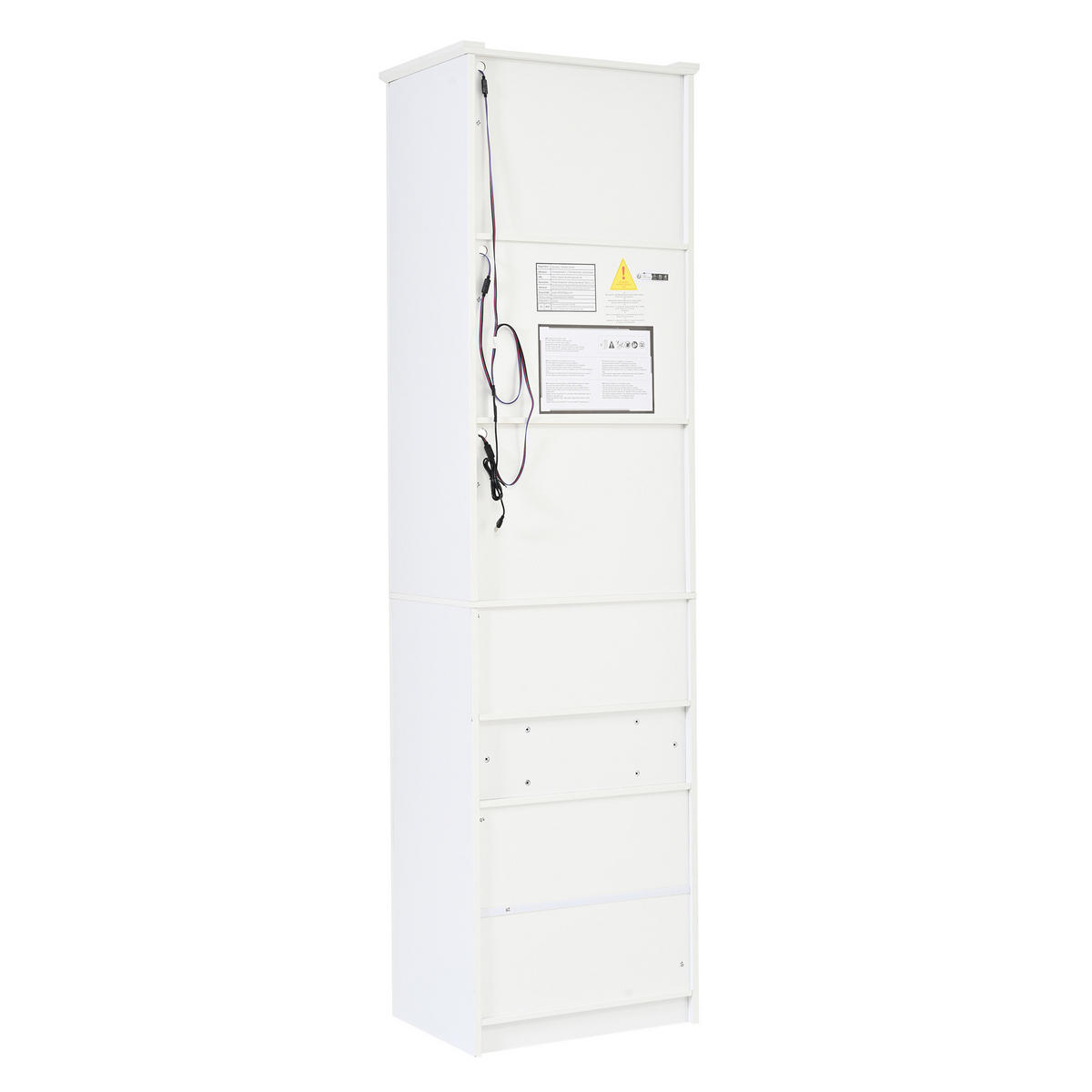 VITRINE 55x40x200 cm Weiß mit LED und 12 Fächern - Weiß, Holzwerkstoff (55/200/40cm) - FLIEKS