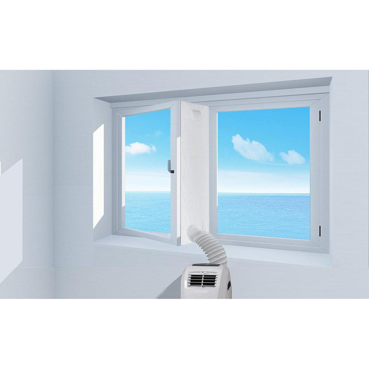 FENSTERABDICHTUNG für mobile Klimageräte 400 cm - Weiß, Textil (400/1/60cm)