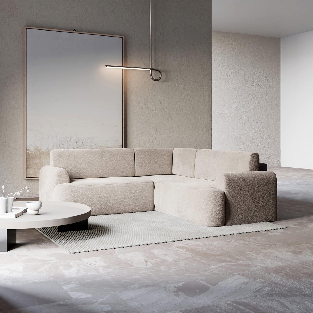 ROHOVÁ pohovka Kaveo, 245 cm univerzální s rohovým dílem - černá/šedohnědá, textil/plast (245/245cm) - Selsey
