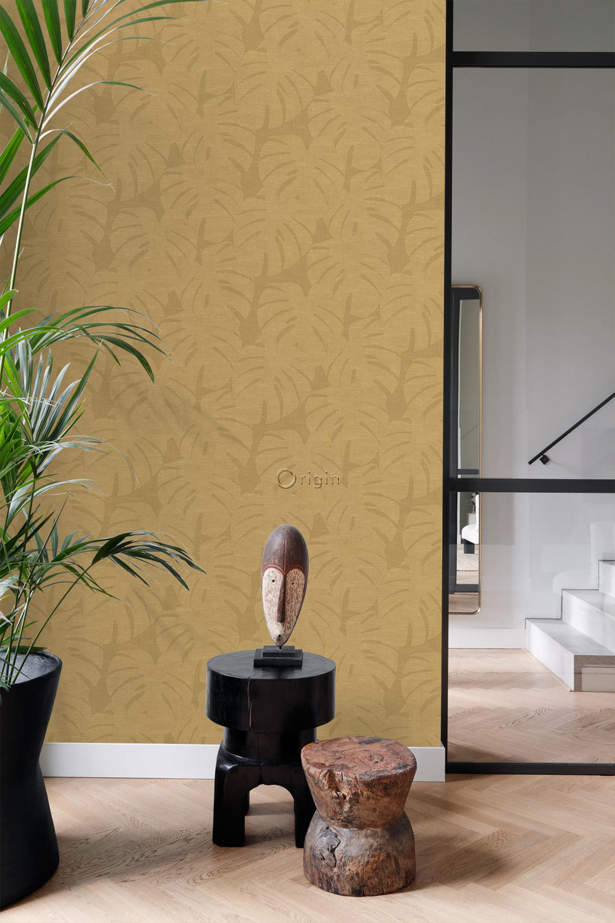 TAPETE tropische Blätter 50 x 900 cm - Gelb, Papier (50/900cm) - Origin Wallcoverings