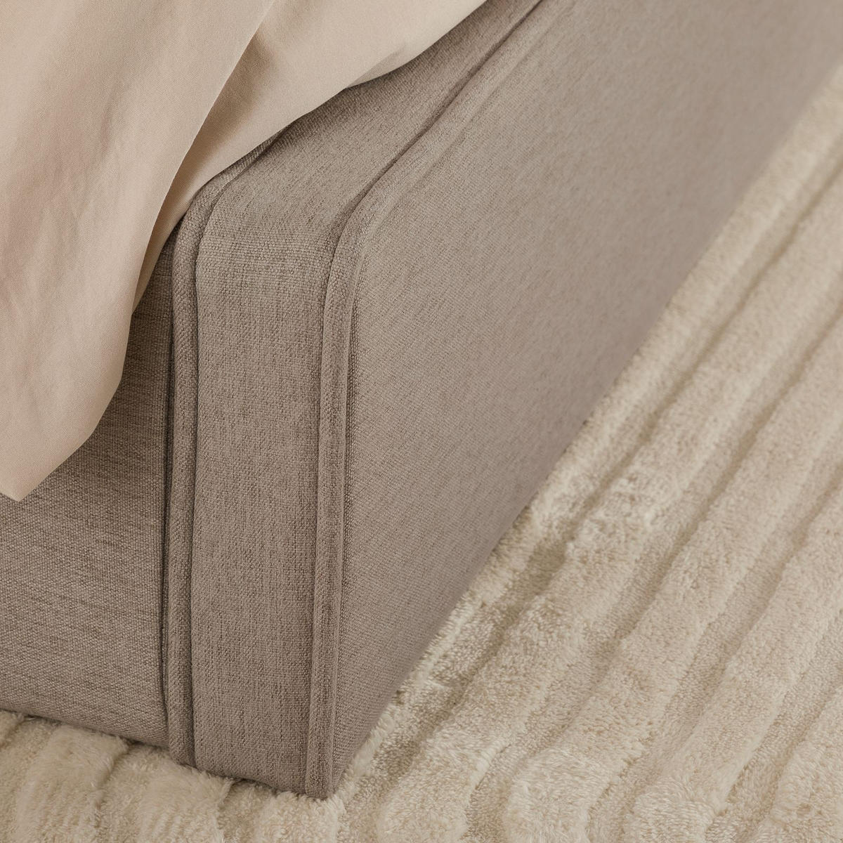 POLSTERBETT MARINI 140x200 cm greige - Greige, Textil (140/200cm) - IDIMEX
