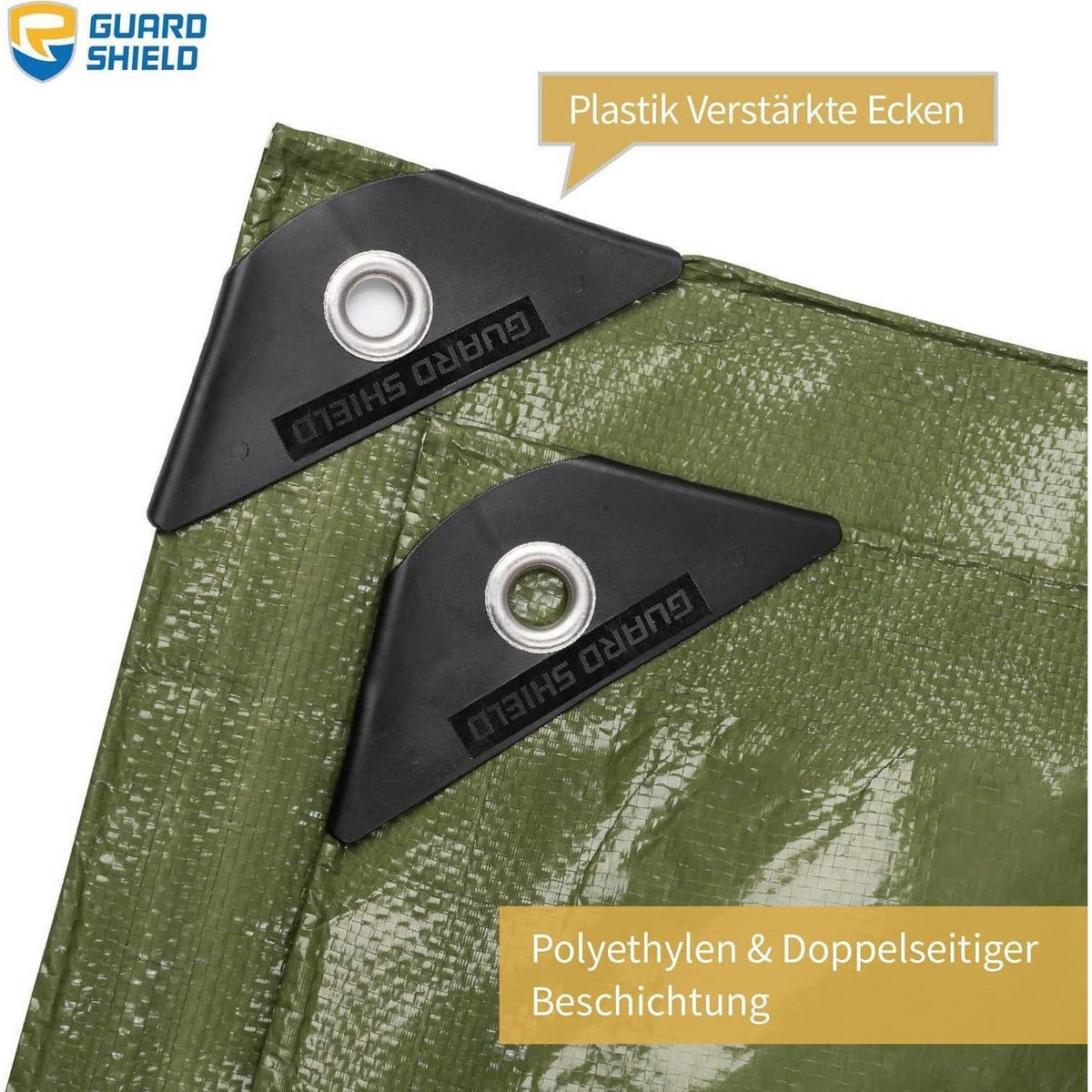 GEWEBEPLANE 2 x 2 m grün, wasserdicht und UV-stabilisiert - Grün, Kunststoff (30/1.7/40cm)